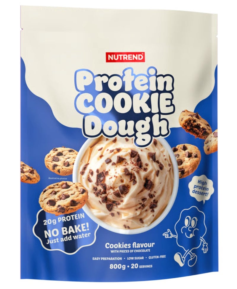 NUTREND Protein Cookie Dough Cookies Flavour | 20g Protein Per Serving | No Bake | Low Sugar | Gluten Free | 800g (20 Servings) - Image 1